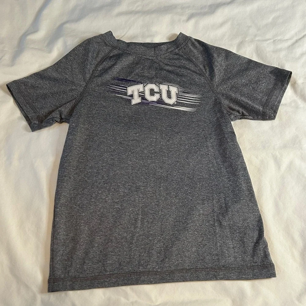 Kids TCU Horned Frogs Short Sleeve Athletic‎ T-Shirt Size S 6/7 Gray